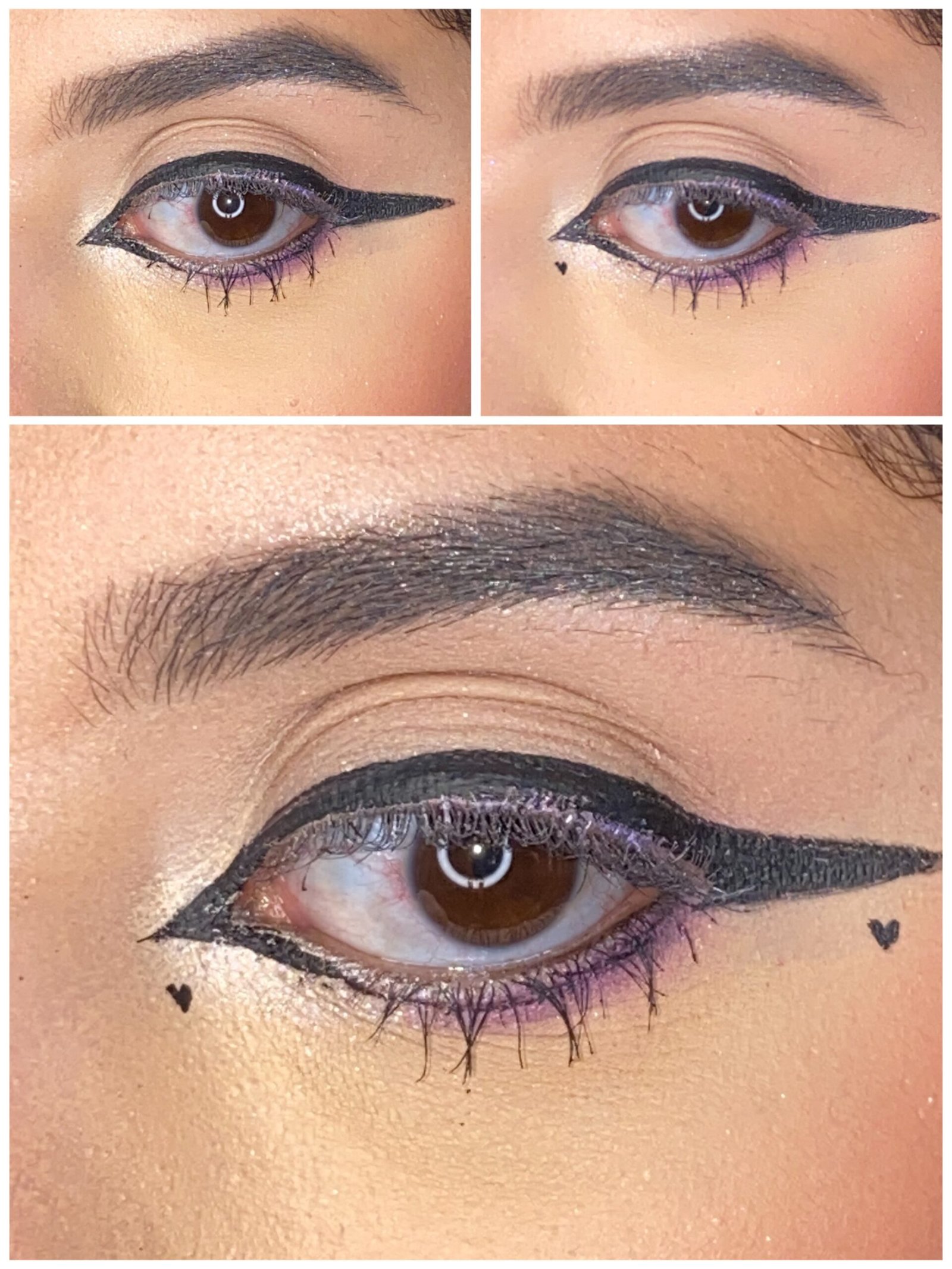 eyeliner makeup with hearts