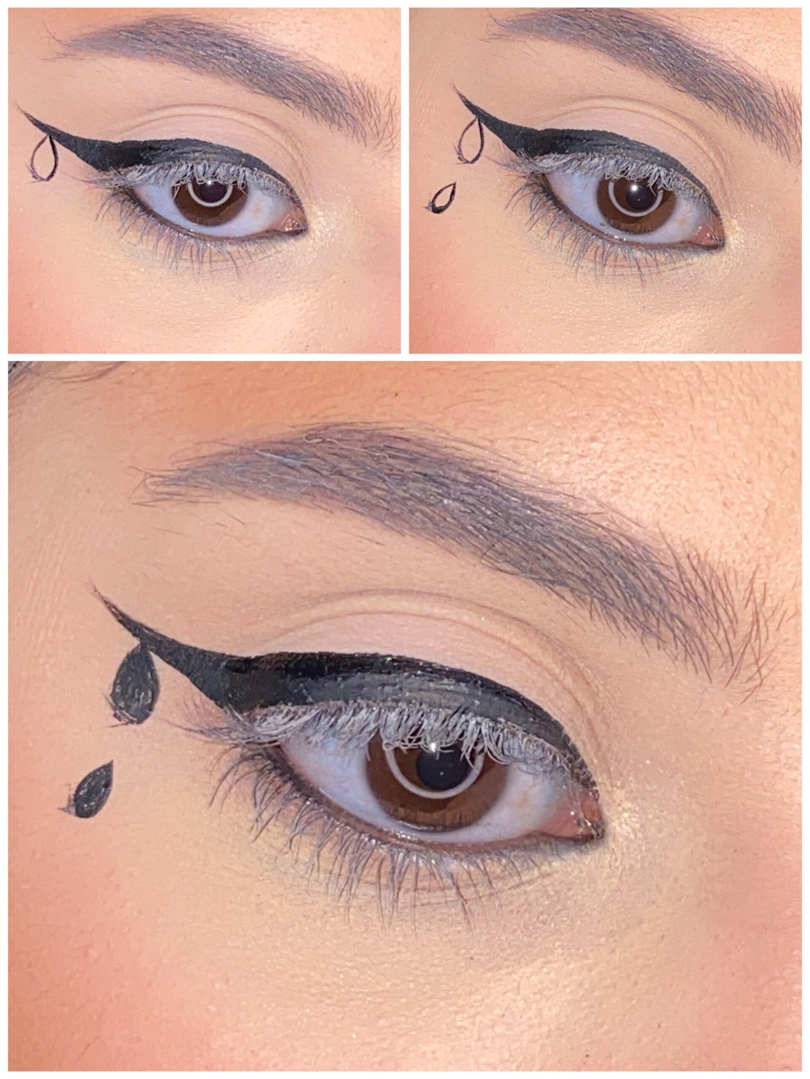 Tear drop eyeliner makeup