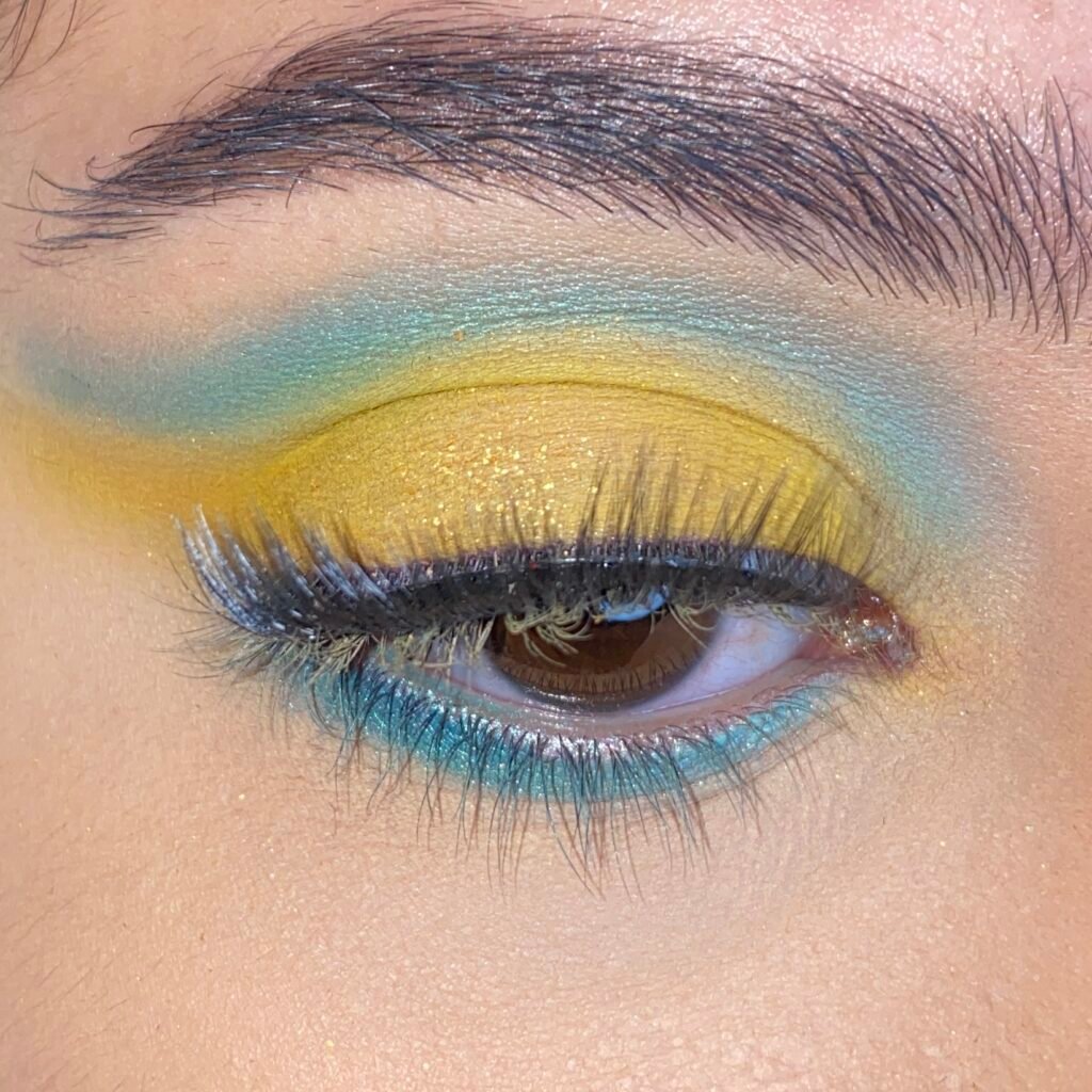 yellow and green eye shadow makeup