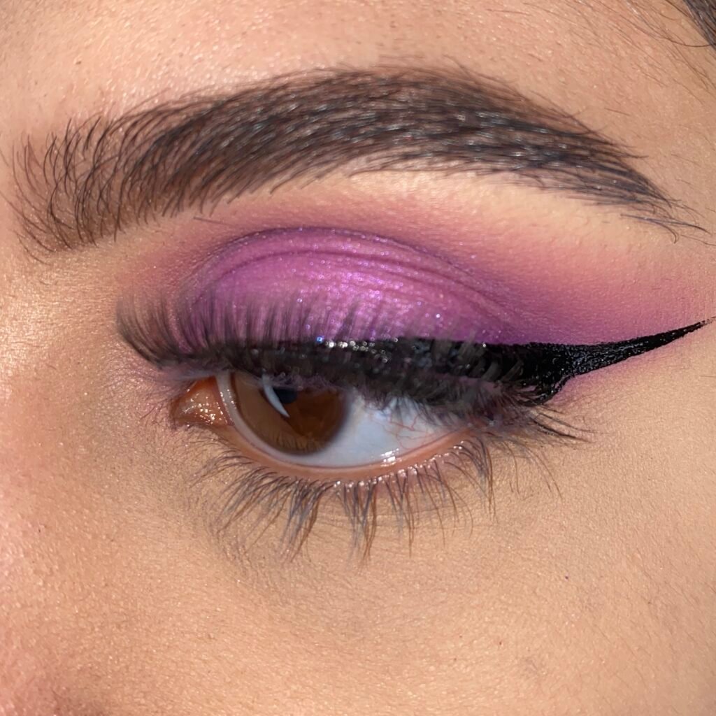Purple-Black Winged Eyeliner Makeup