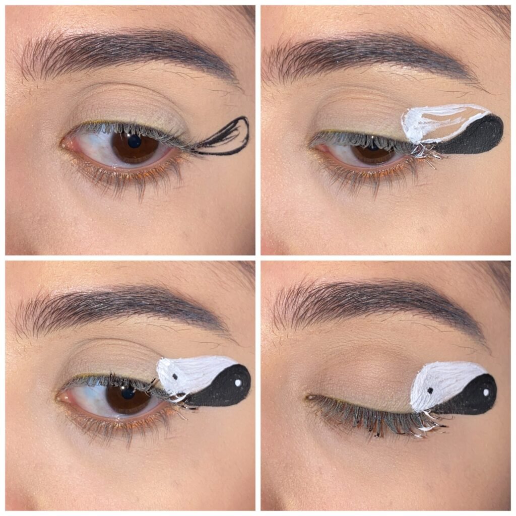black and white makeup look